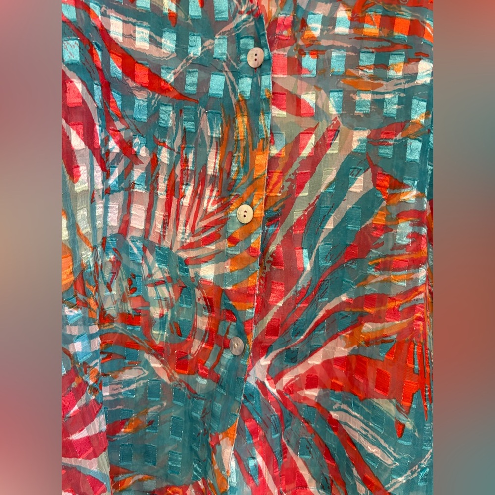 Ruby Rd. Colorful Sheer Blouse‎ - Picture 5 of 5